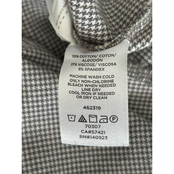 Loft Pants Womens Size 10 Grey White Herringbone Ankle Zip Tapered Leg Career - Picture 10 of 14